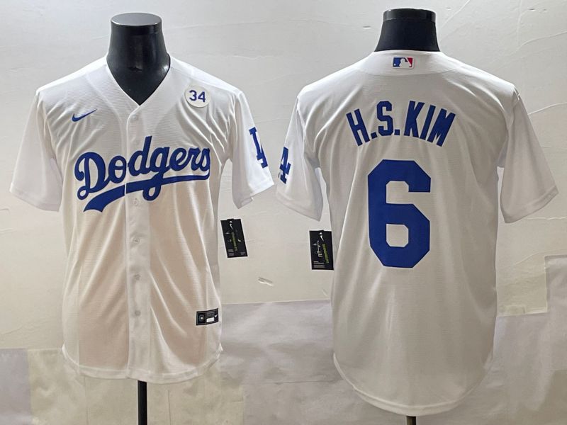 Men 2025 Los Angeles Dodgers #6 H.S.Kim White Game Nike MLB Jersey style 9->los angeles dodgers->MLB Jersey